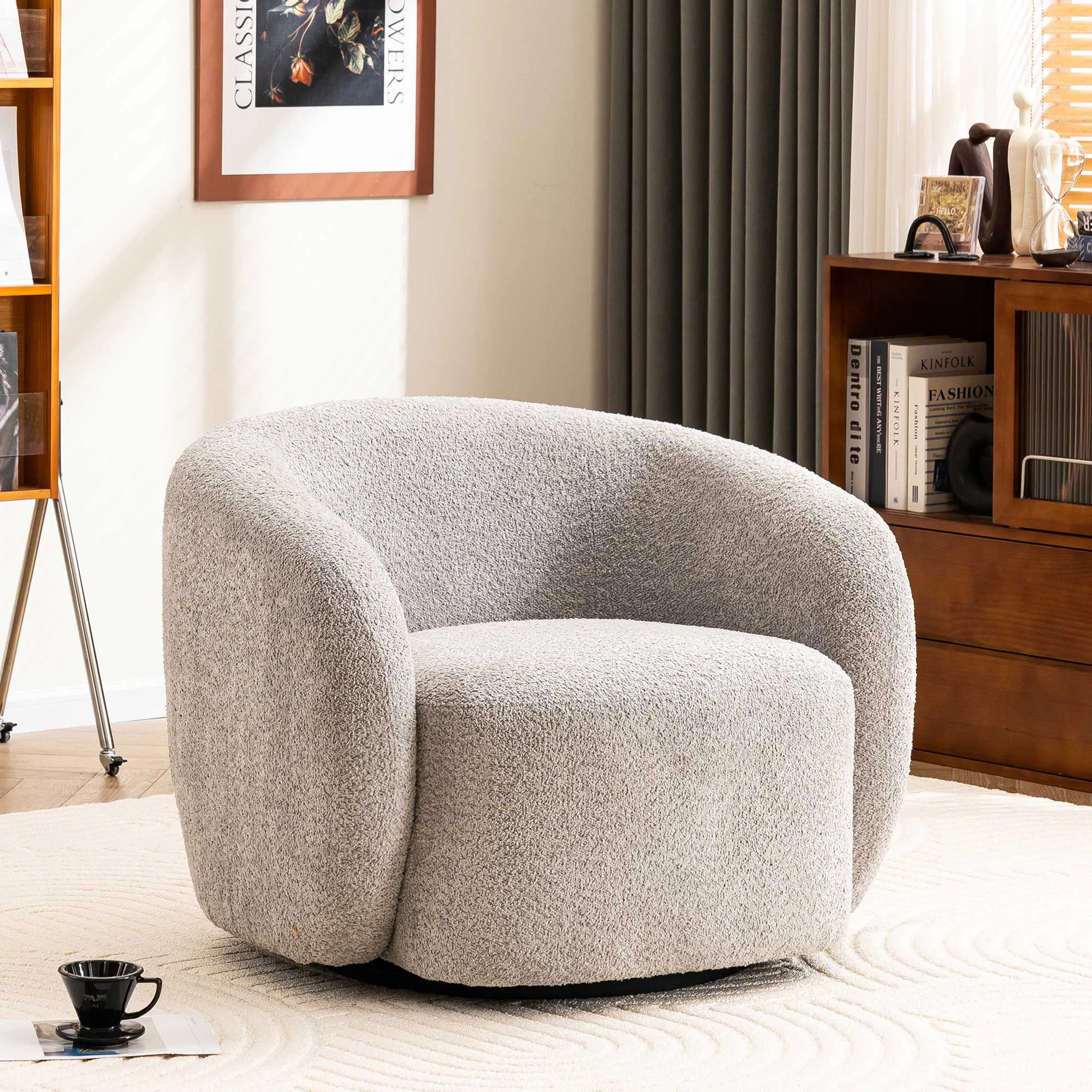 Munehito Upholstered Swivel Barrel Chair | Wayfair North America