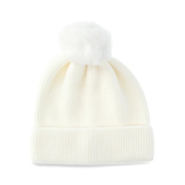 Time and Tru Women's Metallic Winter Beanie with Pom, Black Soot | Walmart (US)