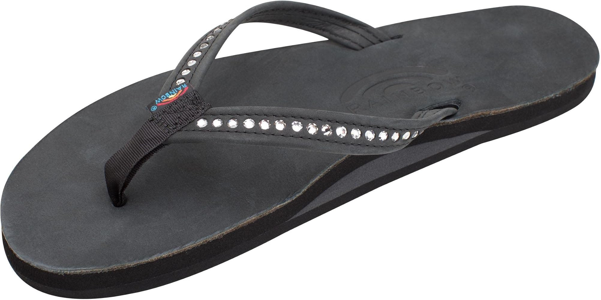 Rainbow Sandals Women's Single Layer Premier Leather w/Swarovski Crystal Narrow Strap | Amazon (US)