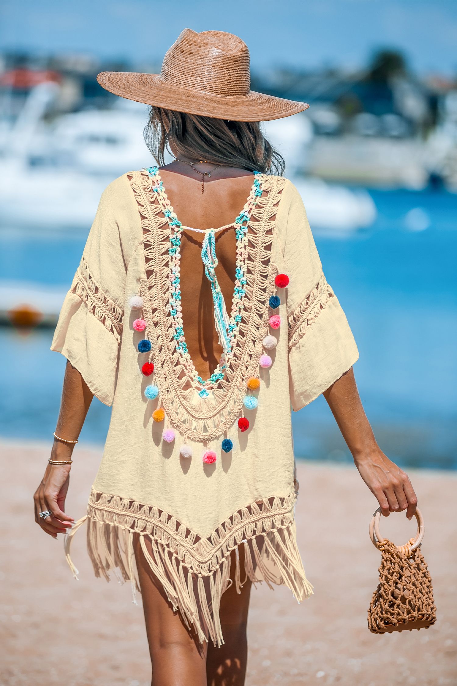 Crochet V-Neck Tassel Cover-Up Dress | Cupshe US