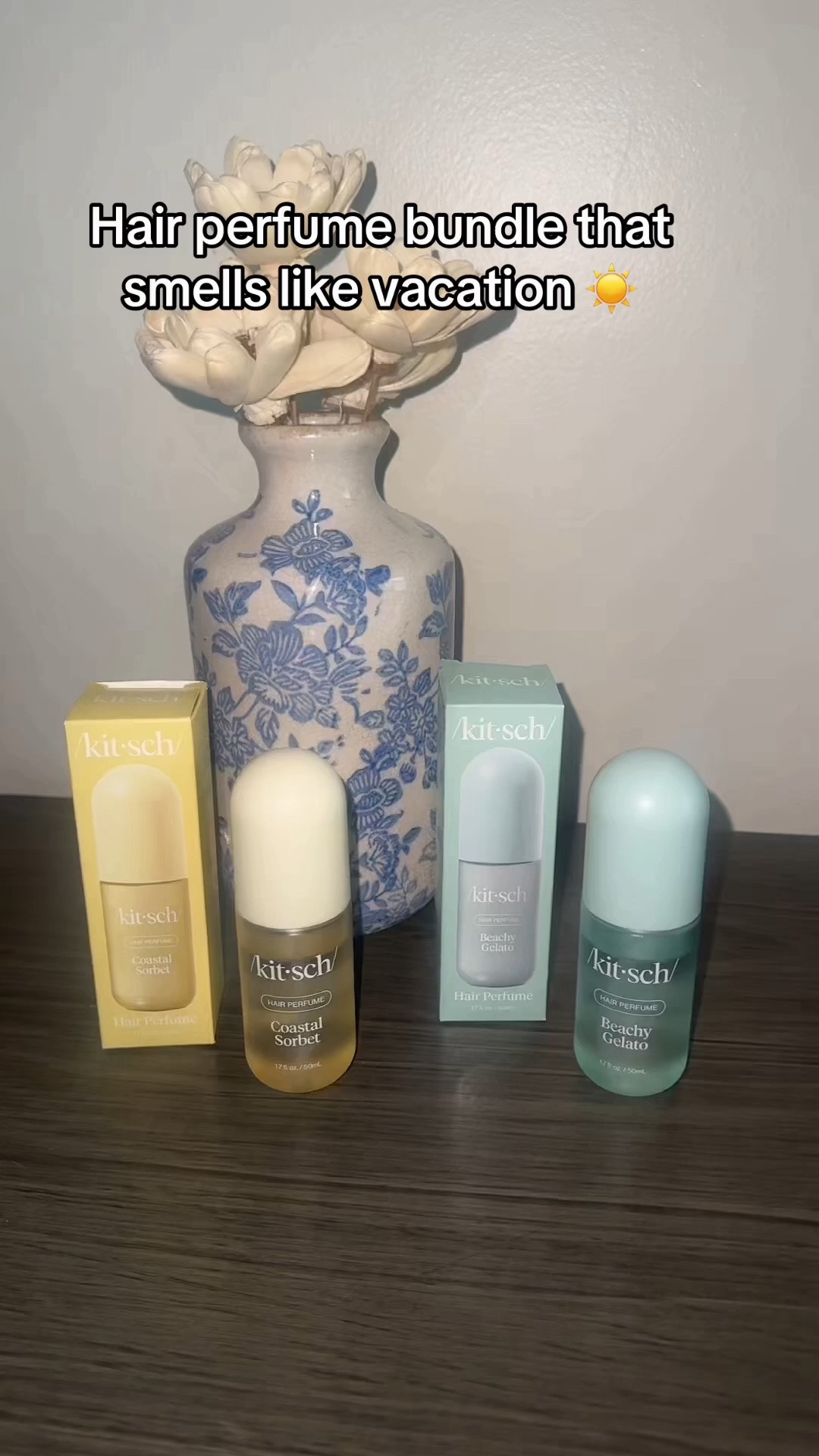Kitsch hair perfume bundle mustttttt & my fav hair products right now! #hair #summer #kitsch

#LTKgrwm #LTKmorningroutine #LTKSaleAlert
