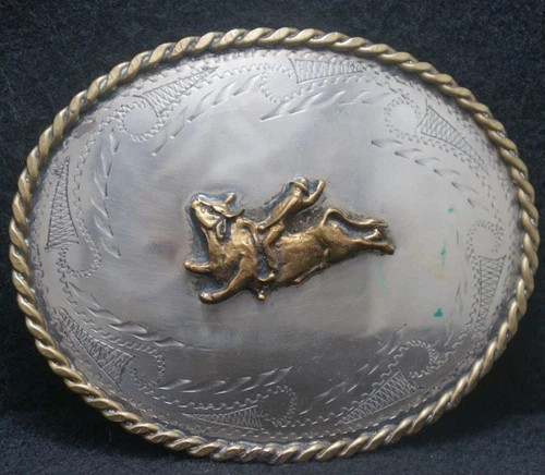 XD11108 SWEET VINTAGE 1970s *COWBOY RIDING BULL* WESTERN COWBOY MENS BELT BUCKLE | eBay US