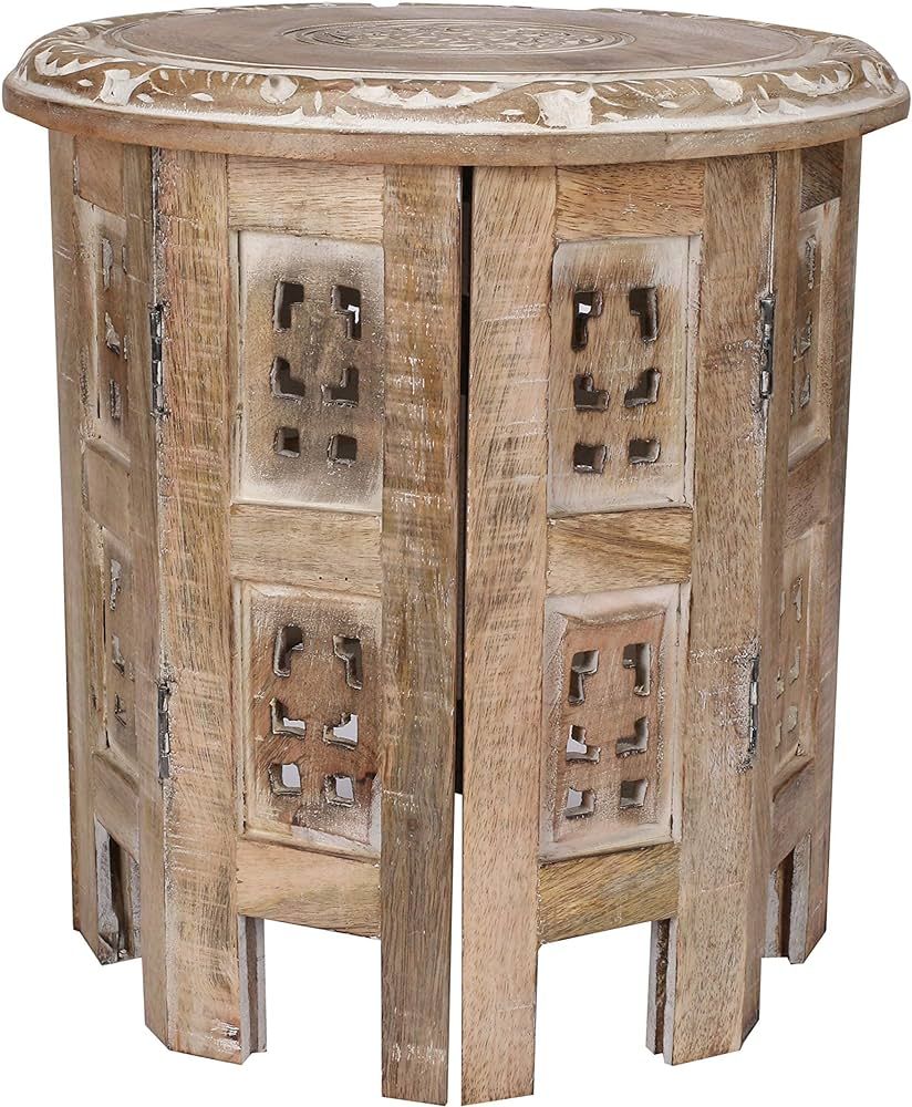 Hand Crafted Solid Wood Accent Table, Side Table, Entryway Table, Wooden End Table, Octagonal Woo... | Amazon (CA)