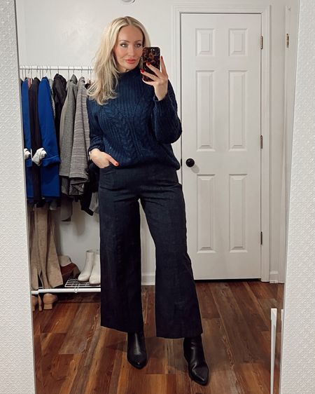 Cropped trousers and a chunky sweater for a day at the office. 
.
.
.
#workootd #pixiepants #midsize #midsizeoutfits #workwear #winteroutfits 

#LTKmidsize #LTKworkwear #LTKstyletip