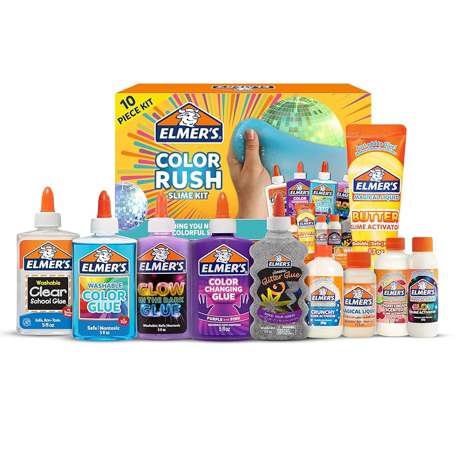 Elmer's Color Rush Slime Kit, Includes Liquid Glue, Activator, Makes Color Changing, Glow in The ... | Amazon (US)