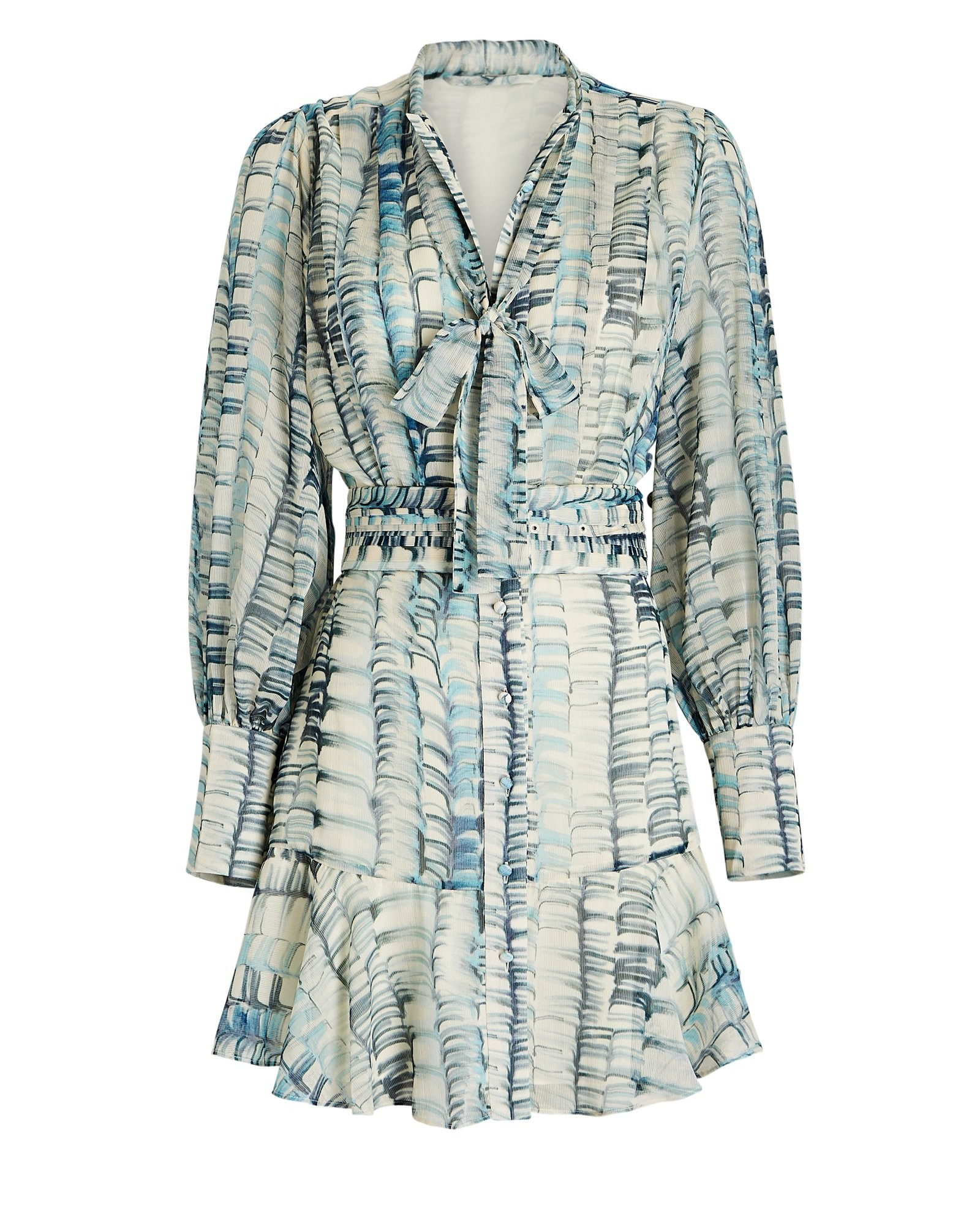 Zayd Belted Printed Georgette Mini Dress | INTERMIX