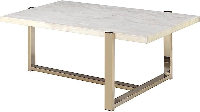 ACME Furniture Feit Coffee Table, Faux Marble & Champagne | Amazon (US)