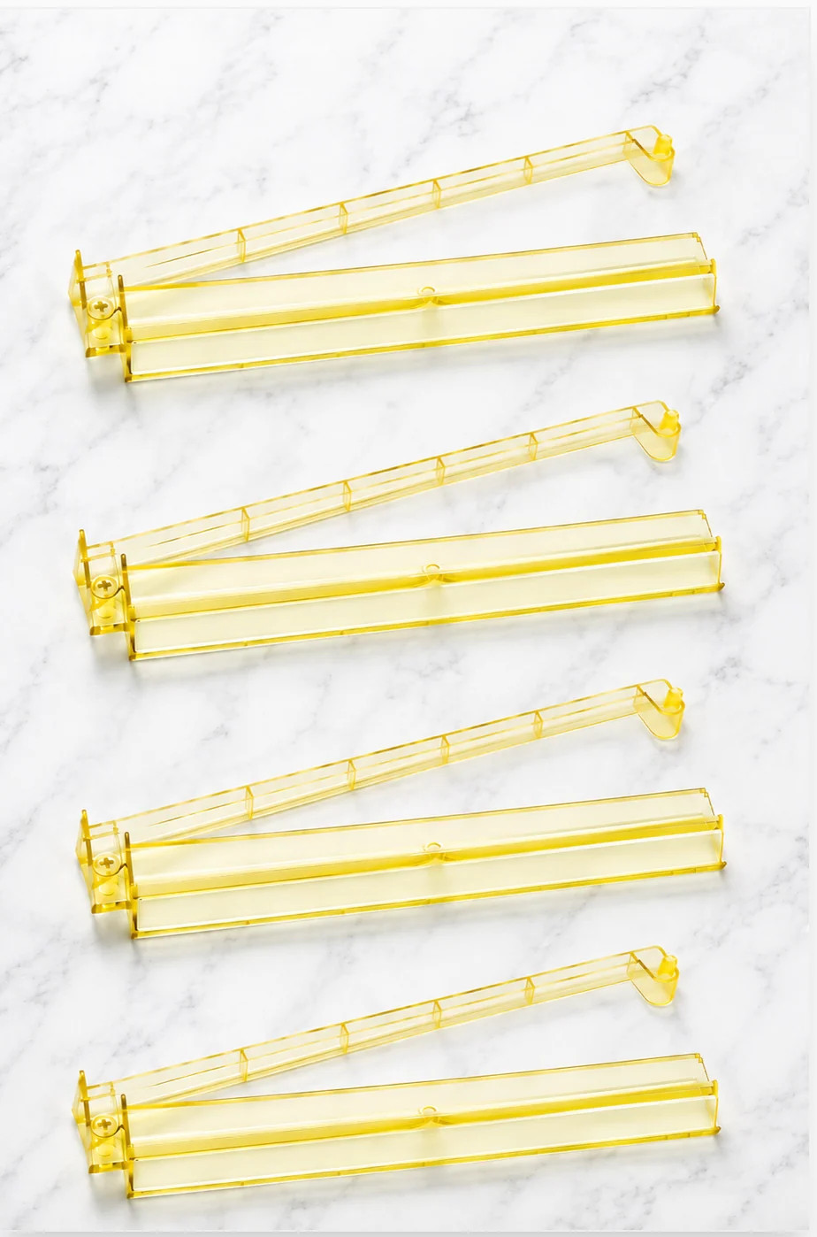 Yellow Acrylic Mahjong Tile Racks with Pushers Set of 4, 17.5"W | Girl Tribe Co.