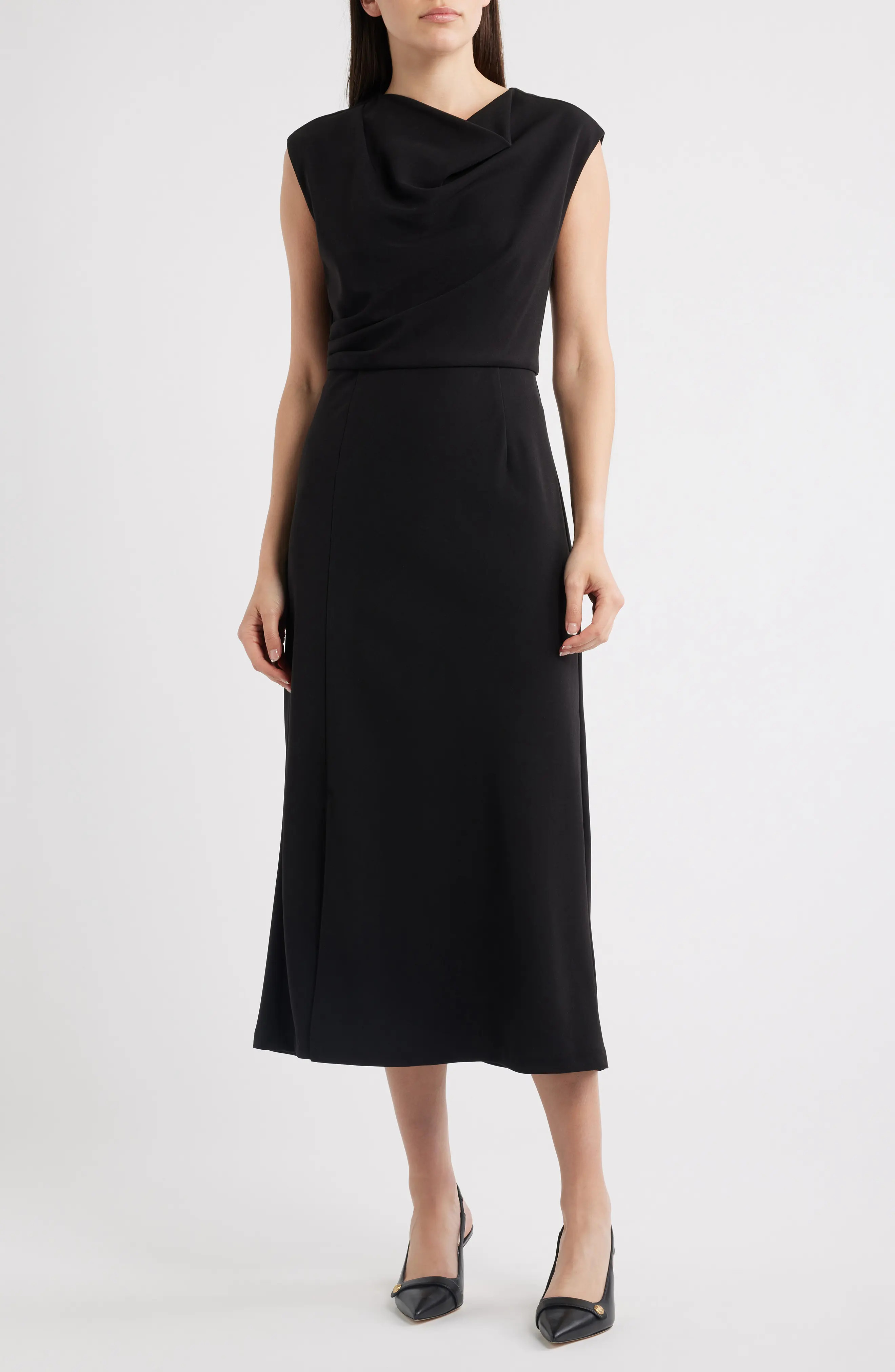 Julia Jordan Cowl Neck Midi Dress (Women) | Nordstrom | Nordstrom