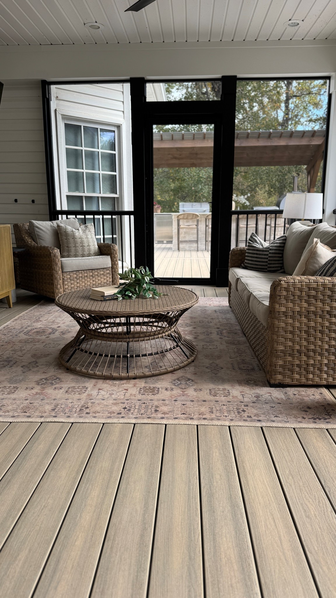  There’s something about a screened-in porch that makes outdoor living so cozy and inviting. I furnished mine with this beautiful Better Homes & Gardens patio furniture set from Walmart, and I’ve loved it for years. The rug is from Loloi, and it ties the whole space together perfectly. You can purchase the furniture pieces individually or as a full set — and the affordable prices at Walmart can’t be beat.

#OutdoorLiving #ScreenedInPorch #WalmartFinds #BetterHomesAndGardens #PatioFurniture #LoloiRug #OutdoorDecor

#LTKStyleTip #LTKFamily #LTKHome