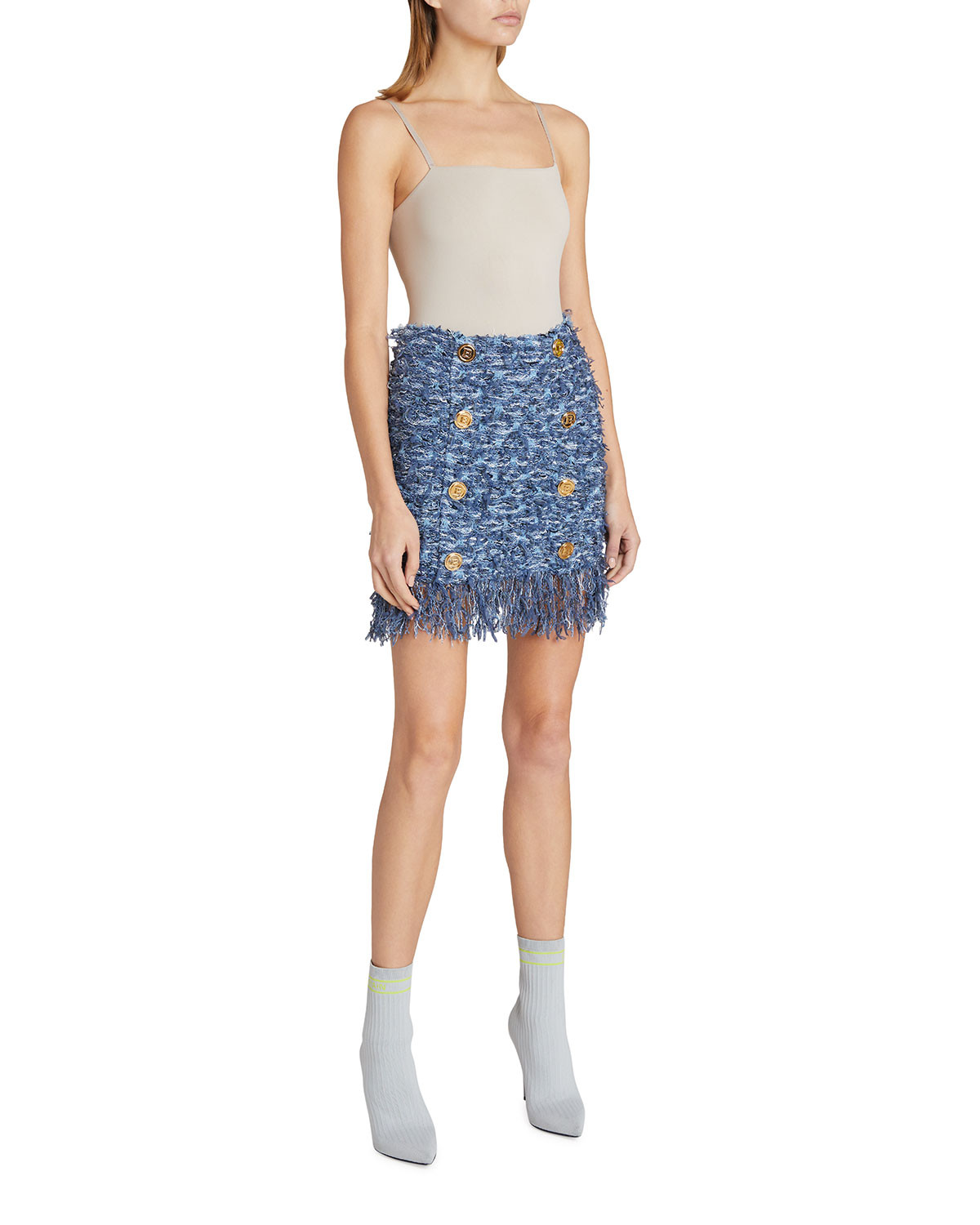 Tweed Fringe Mini Skirt | Neiman Marcus