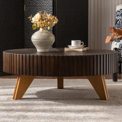 31.5" Retro Round Coffee Table With Storage Space | Wayfair North America
