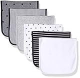 Amazon Essentials Unisex Babies' Burp Cloth, Pack of 6, Grey/White, Stars/Stripe/Neutral, One Size | Amazon (US)