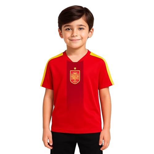 Icon Sports Officially Licensed Royal Spanish Football Federation Game Day Shirt - Unisex Kids - RFE289GD Red YM | Amazon (US)