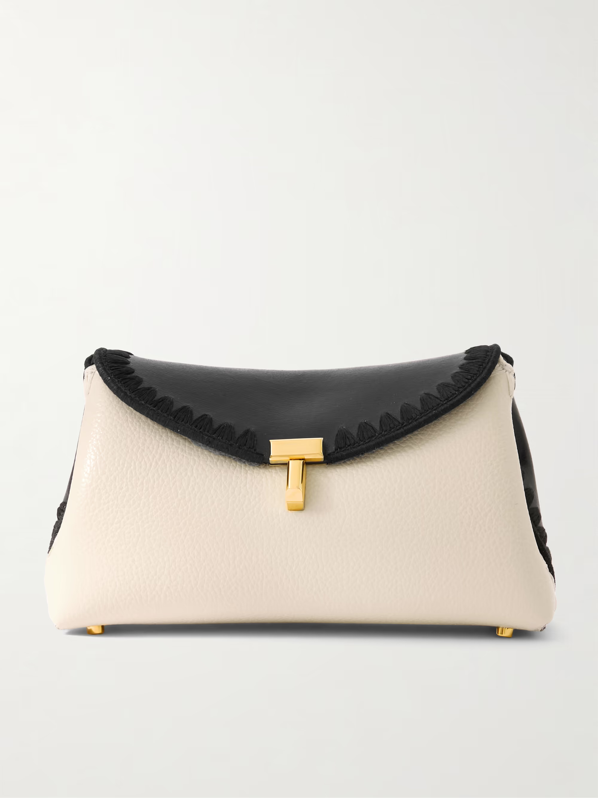T-Lock mini embroidered textured-leather clutch | NET-A-PORTER (US)