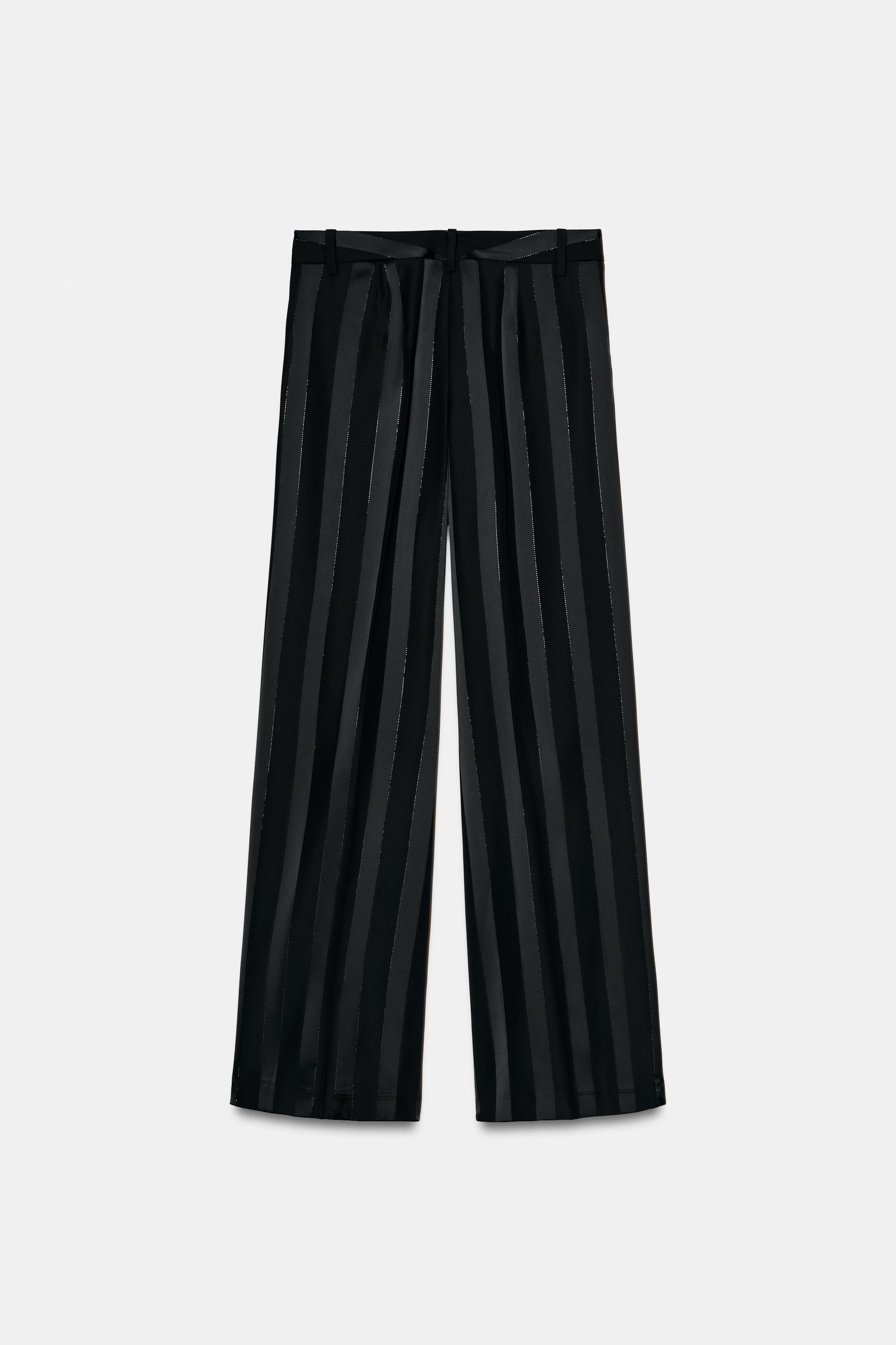 Jacquard Striped Pants with Metallic Thread | Zara US
