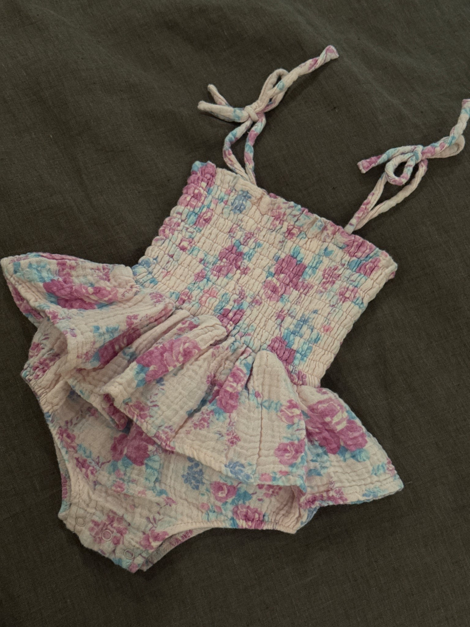 Baby girl smocked playsuit onesie with toe straps 

#LTKmomlife #LTKKids #LTKBaby