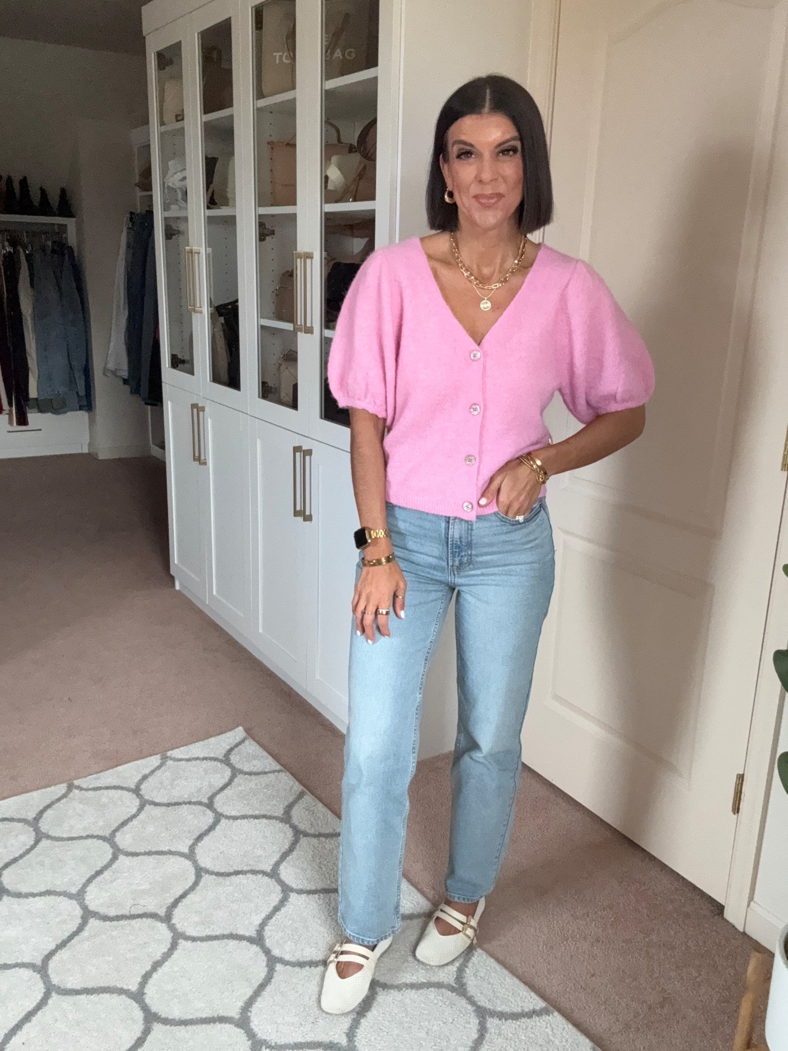 Size small in sweater
Size 2 in jeans , regular length 

#LTKSeasonal #LTKFindsUnder100 #LTKSaleAlert