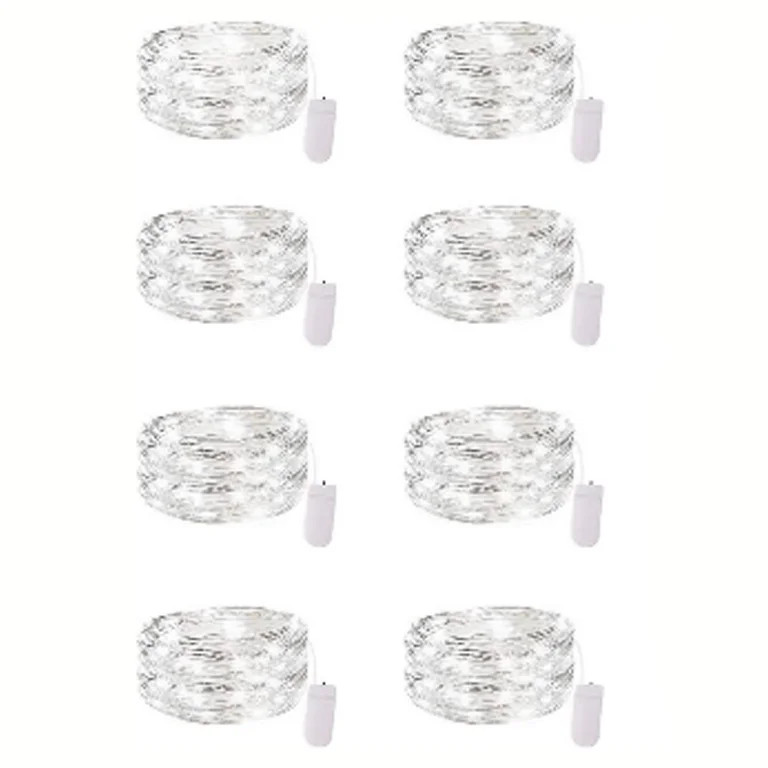 AWLYLNLL 8 Pack Led Fairy Lights Battery Operated String Lights Waterproof Silver Wire 7 Feet 20 ... | Walmart (US)