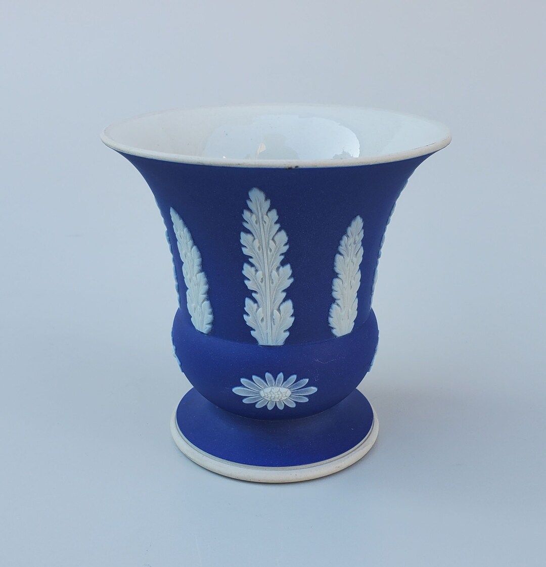 Early Wedgwood Cobalt Blue Jasperware Flared Rim Vase  Tall - Etsy | Etsy (US)