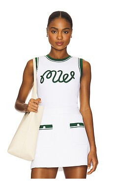 Malbon Golf Luna Rib Knit Tank Top in Ivory from Revolve.com | Revolve Clothing (Global)