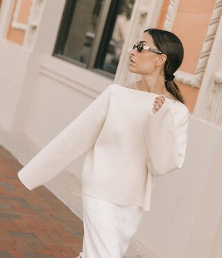 Antonio Melani x Elizabeth Damrich Drapey Wool Boat Neck Long Sleeve Sweater | Dillard's | Dillard's