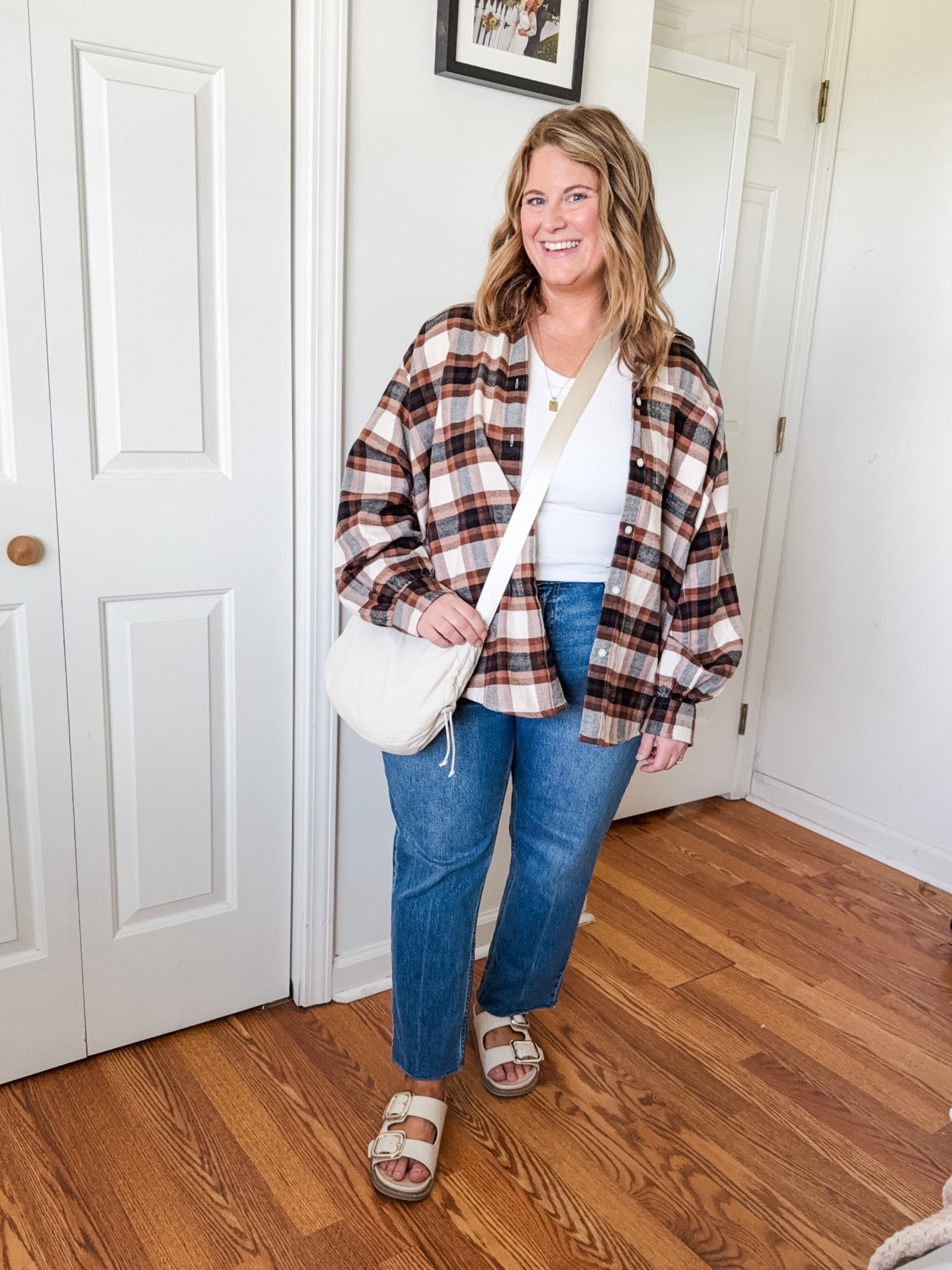 Realistic Fall outfit idea!  Medium in flannel, 33 short in jeans, XL in high neck tank #LTKFallSale

#LTKMidsize #LTKSeasonal