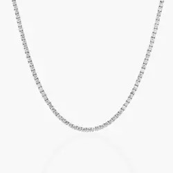 Engraved Moissanite Tennis Necklace - Silver | Oak & Luna (US)