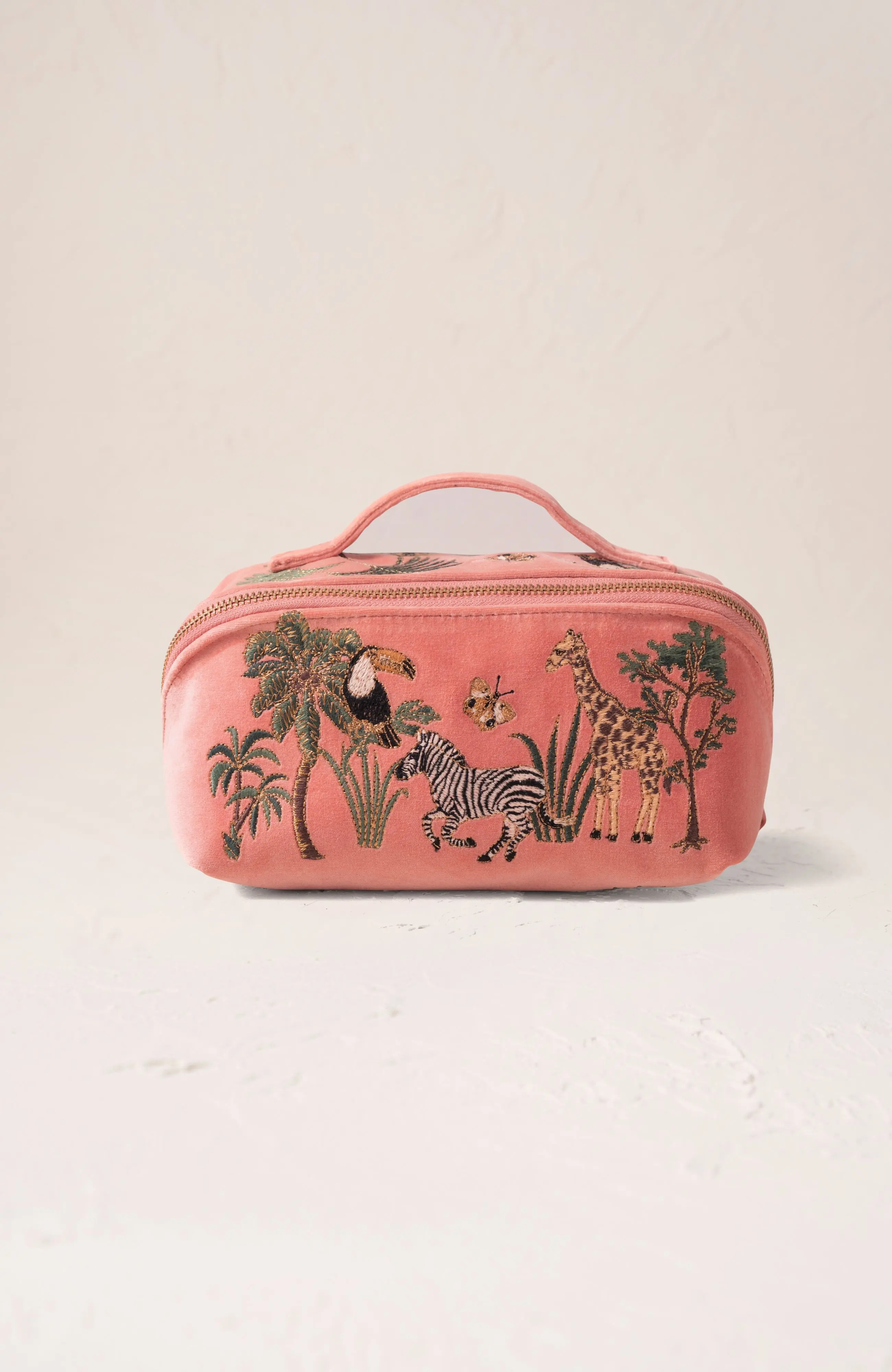 World Wildlife Velvet Open Flat Makeup Bag (Women) | Nordstrom | Nordstrom