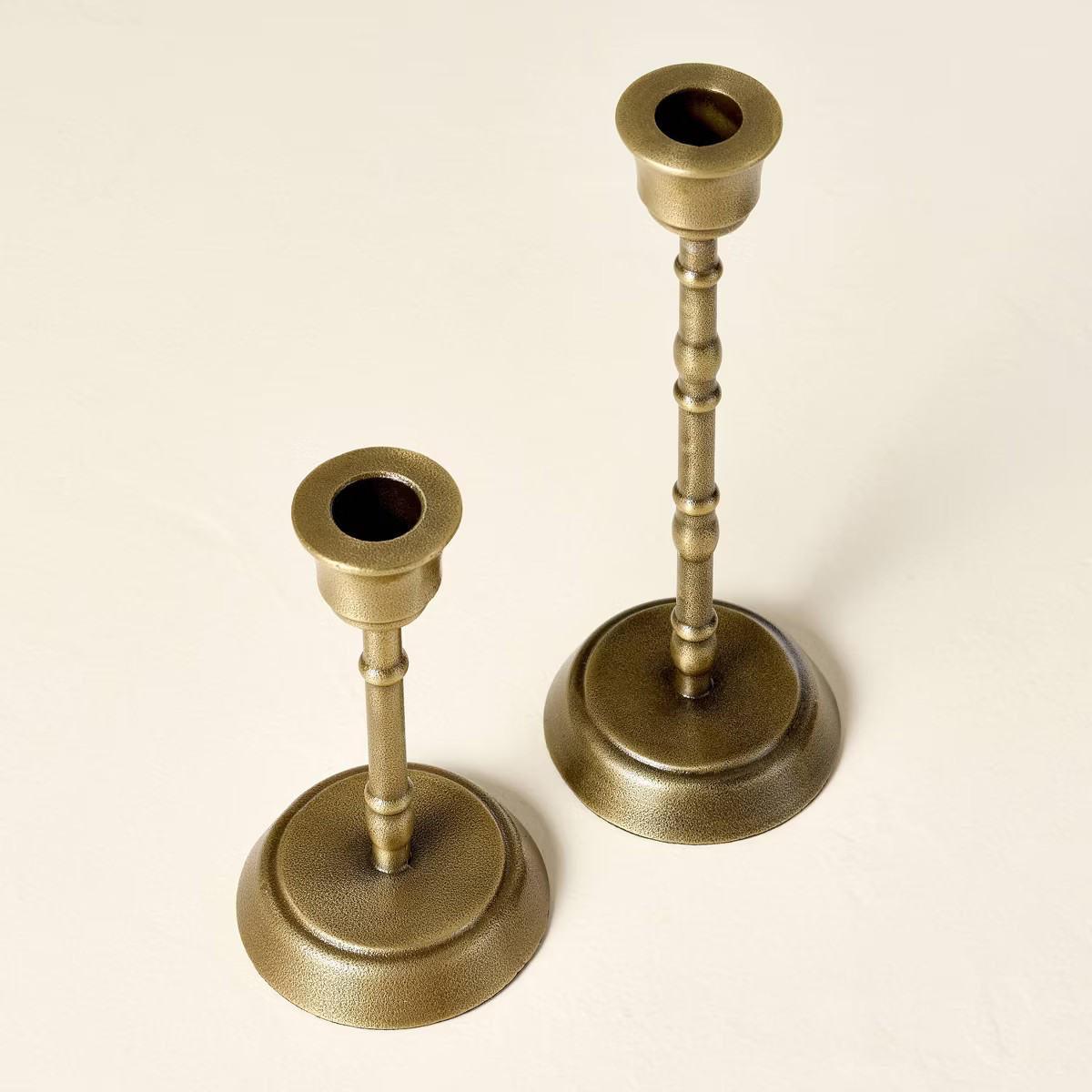 Brass Taper Candlesticks Antique Finish (Set of 2) - Hearth & Hand™ with Magnolia: Farmhouse Ca... | Target