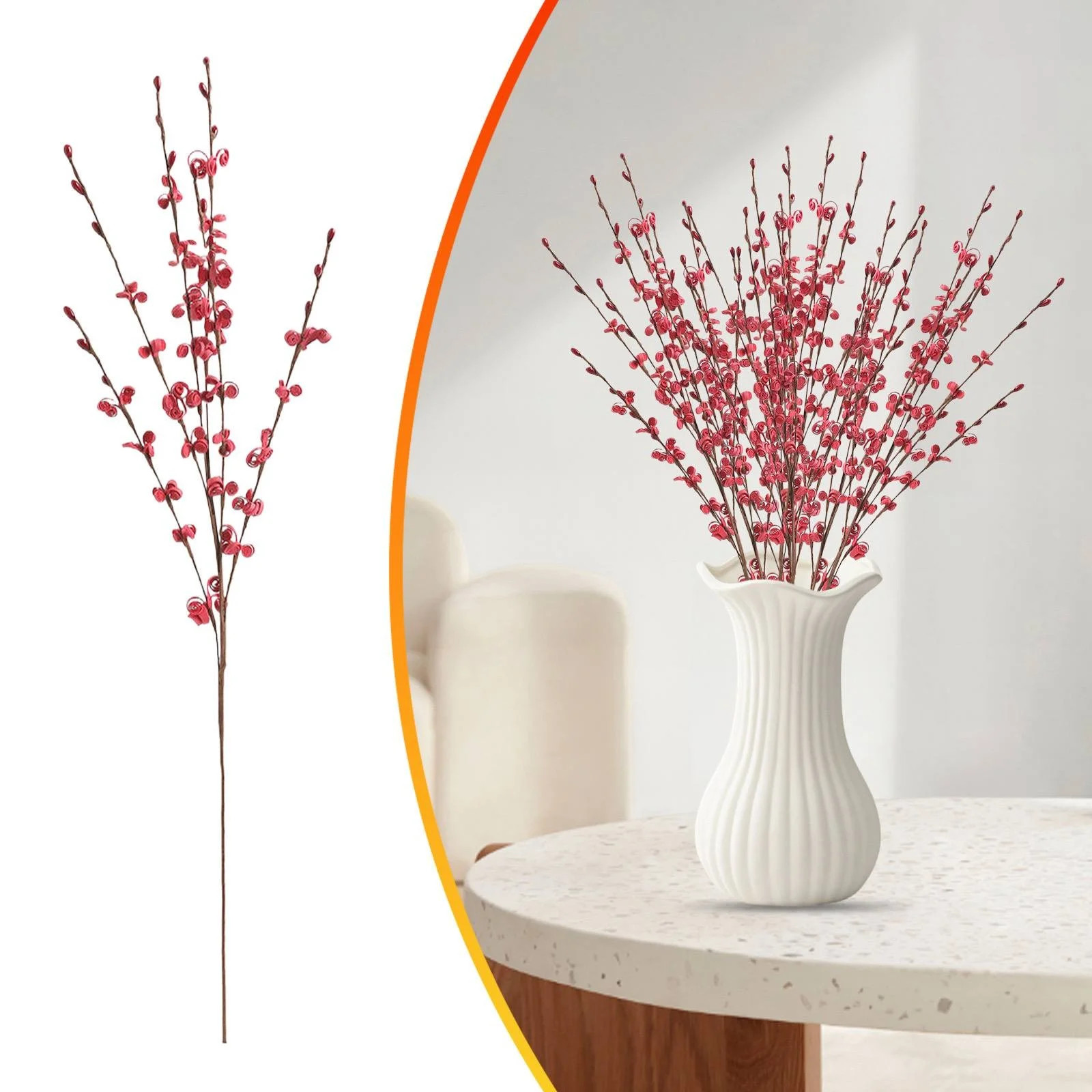 Wedding Artificial Plum Blossom Bouquet – DIY Pink Flower Arrangement, Lifelike Faux Flowers fo... | Walmart (US)