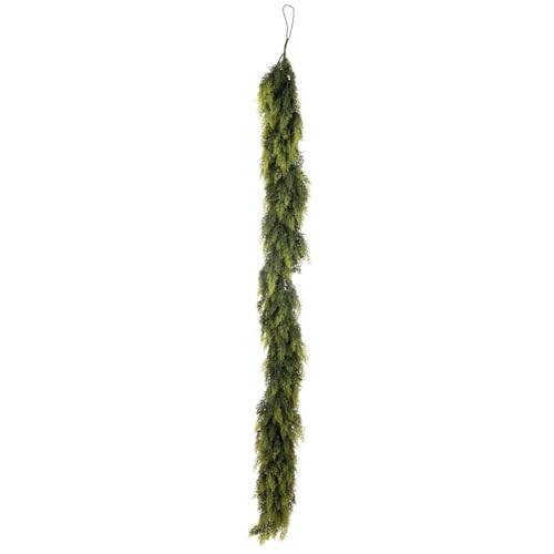 Hobby Lobby Artificial Cedar Christmas Garland, 6 Feet Long, Indoor Holiday Decor, Dark Green with Light Tips, 10 Inch Thick | Amazon (US)