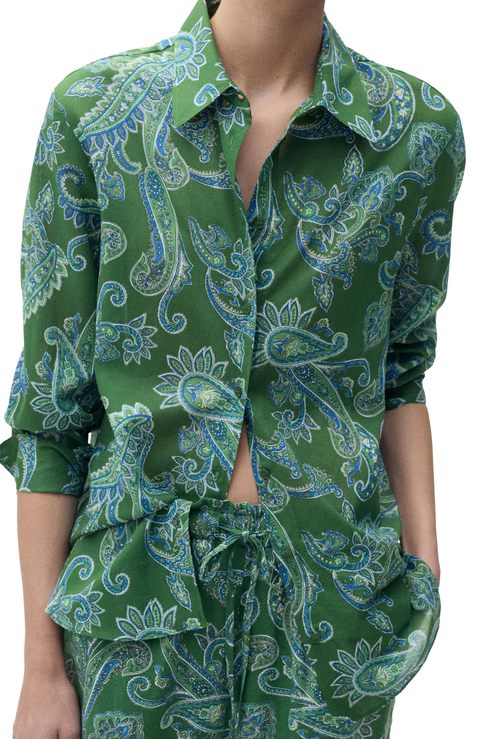 MANGO Paisley Button-Up Shirt | Nordstrom | Nordstrom