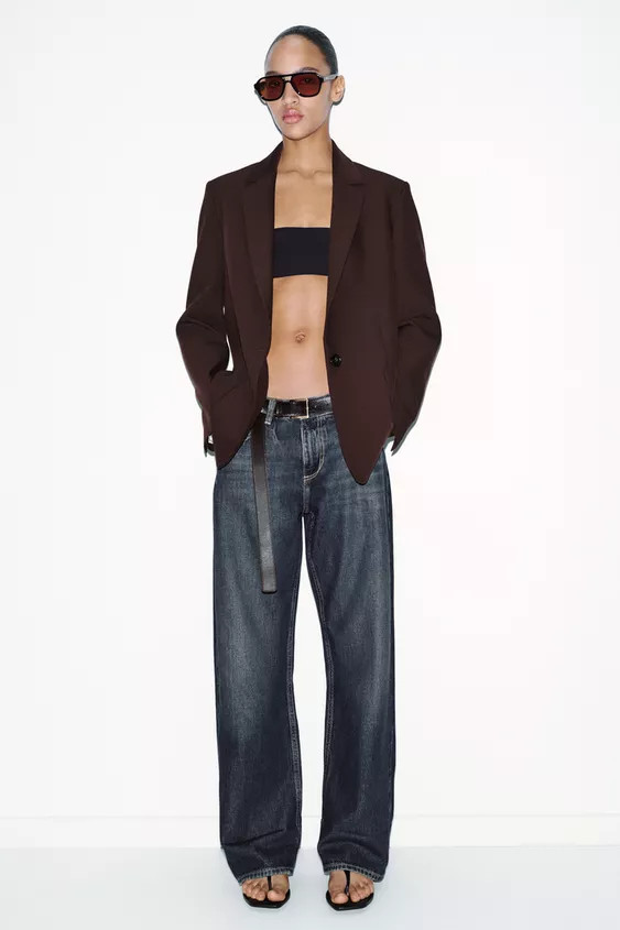 STRAIGHT-FIT BLAZER WITH SHOULDER PADS | Zara UK