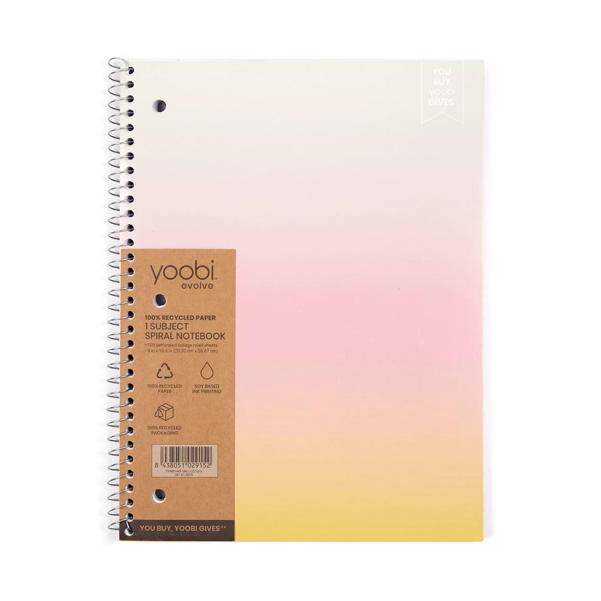 100 Sheets 1 Subject College Ruled Spiral Notebook Pink Ombre - Yoobi™ | Target
