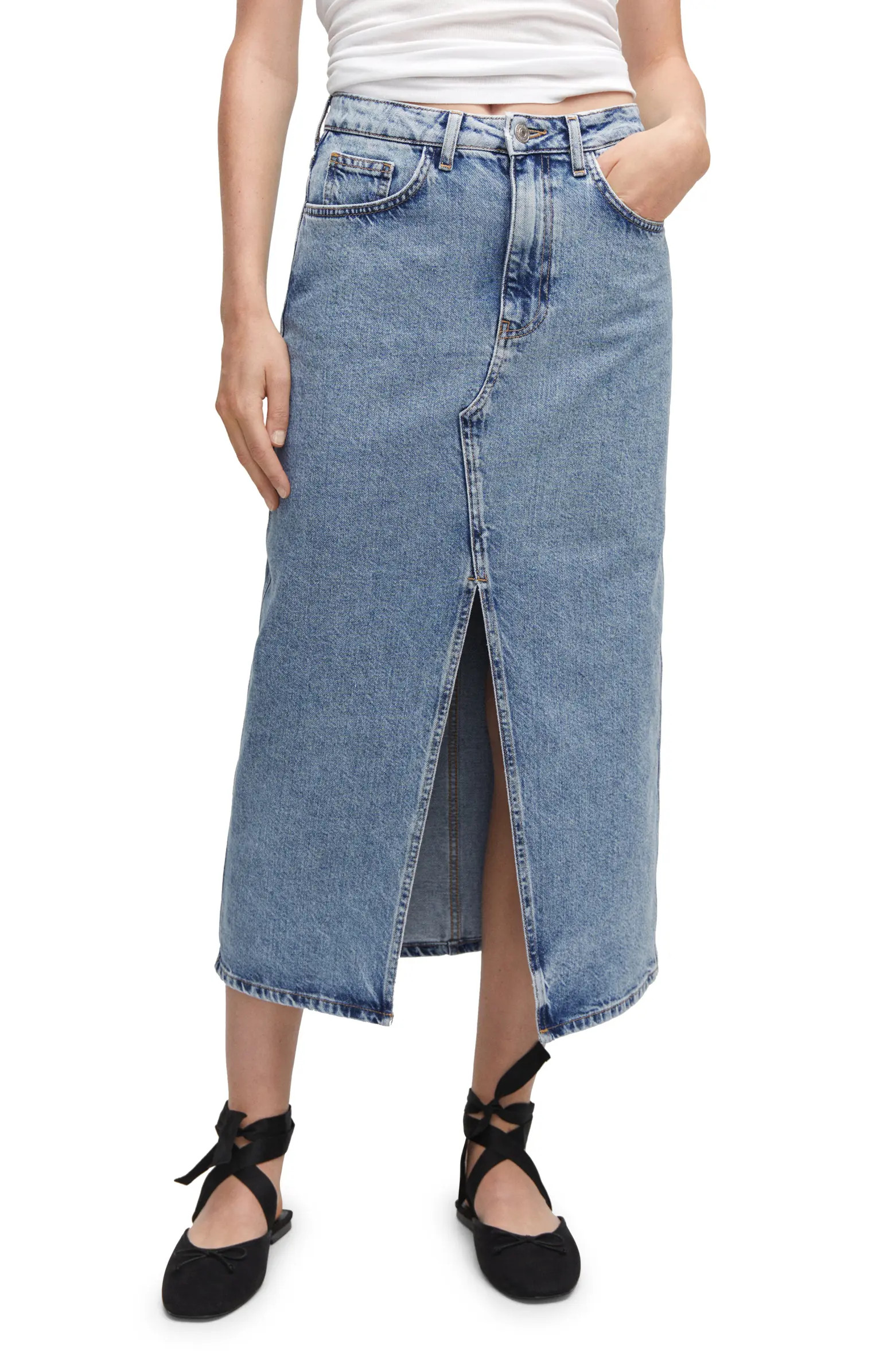 Denim Midi Skirt | Nordstrom