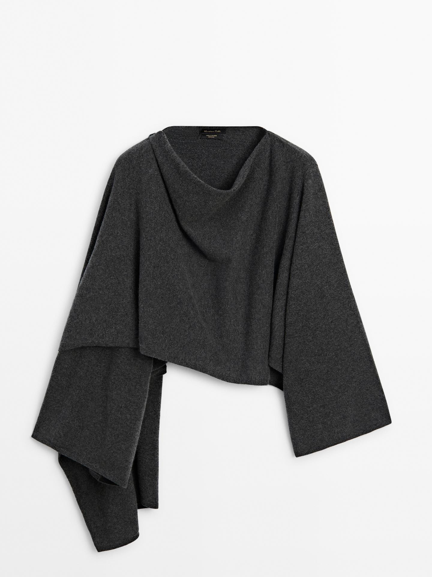 100% cashmere cape sweater | Massimo Dutti US