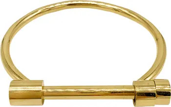 14K Yellow Gold Plated Stainless Steel Water Resistant Screw Cuff | Nordstrom Rack