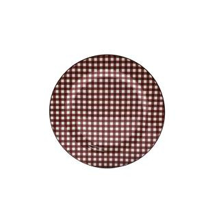 10.5" Chocolate Gingham Ceramic Dinner Plate by Ashland® | Michaels Stores