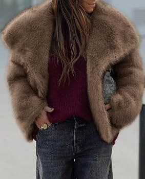 PRETTYGARDEN Womens Winter Coats 2026 Trendy Long Sleeve Furry Faux Fur Jackets Button Lapel Warm... | Amazon (US)