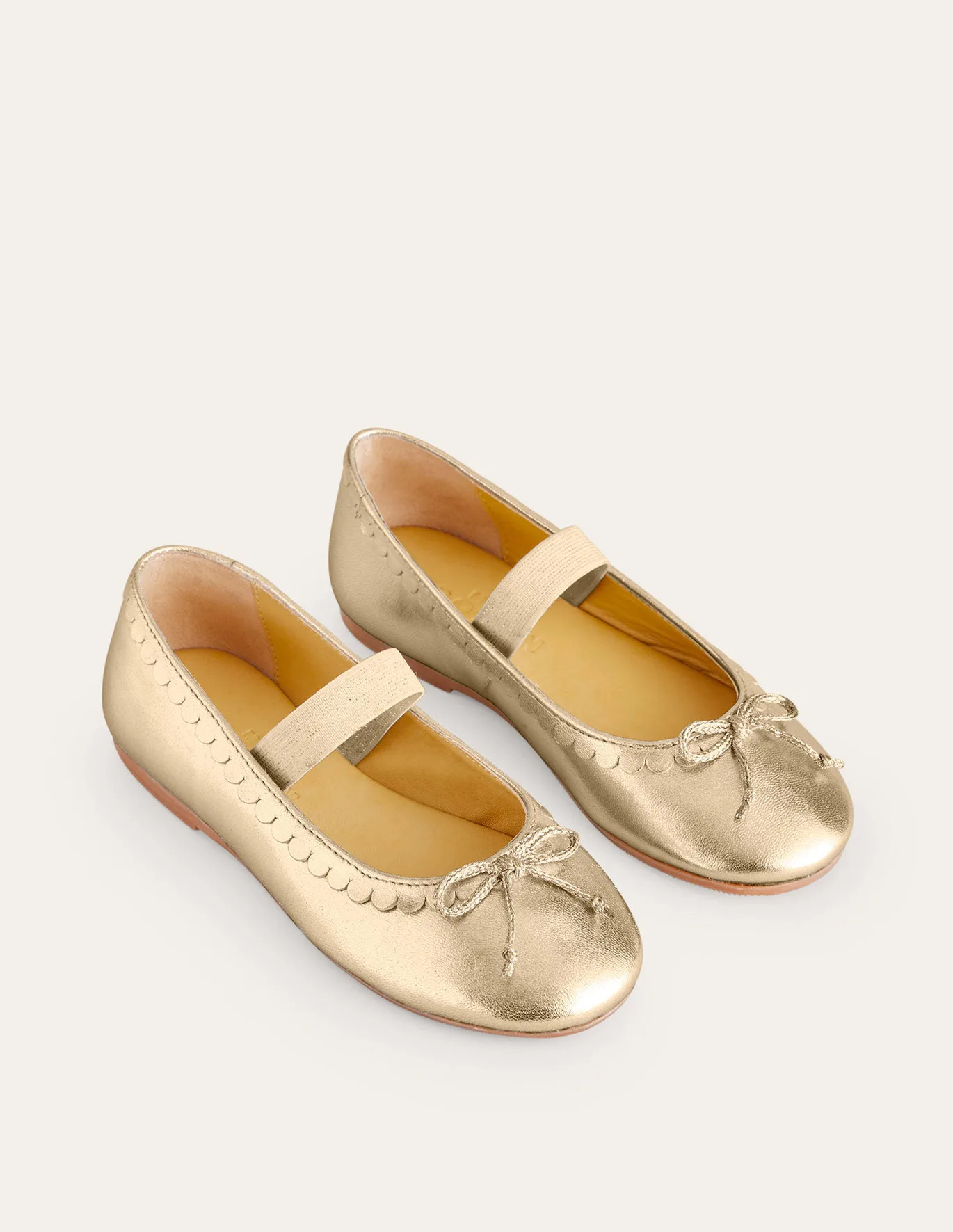 Leather Ballet Flats - Gold Metallic | Boden (US)