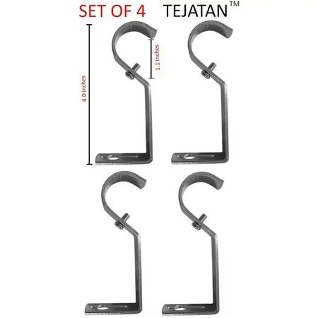 TEJATAN - Curtain Bracket (Set of 4 Silver) | Walmart (US)