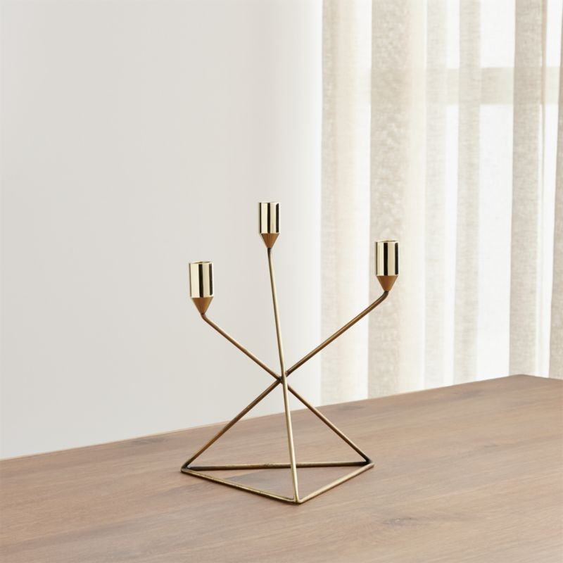 Gabriel Brass Taper Candle Holder | Crate & Barrel