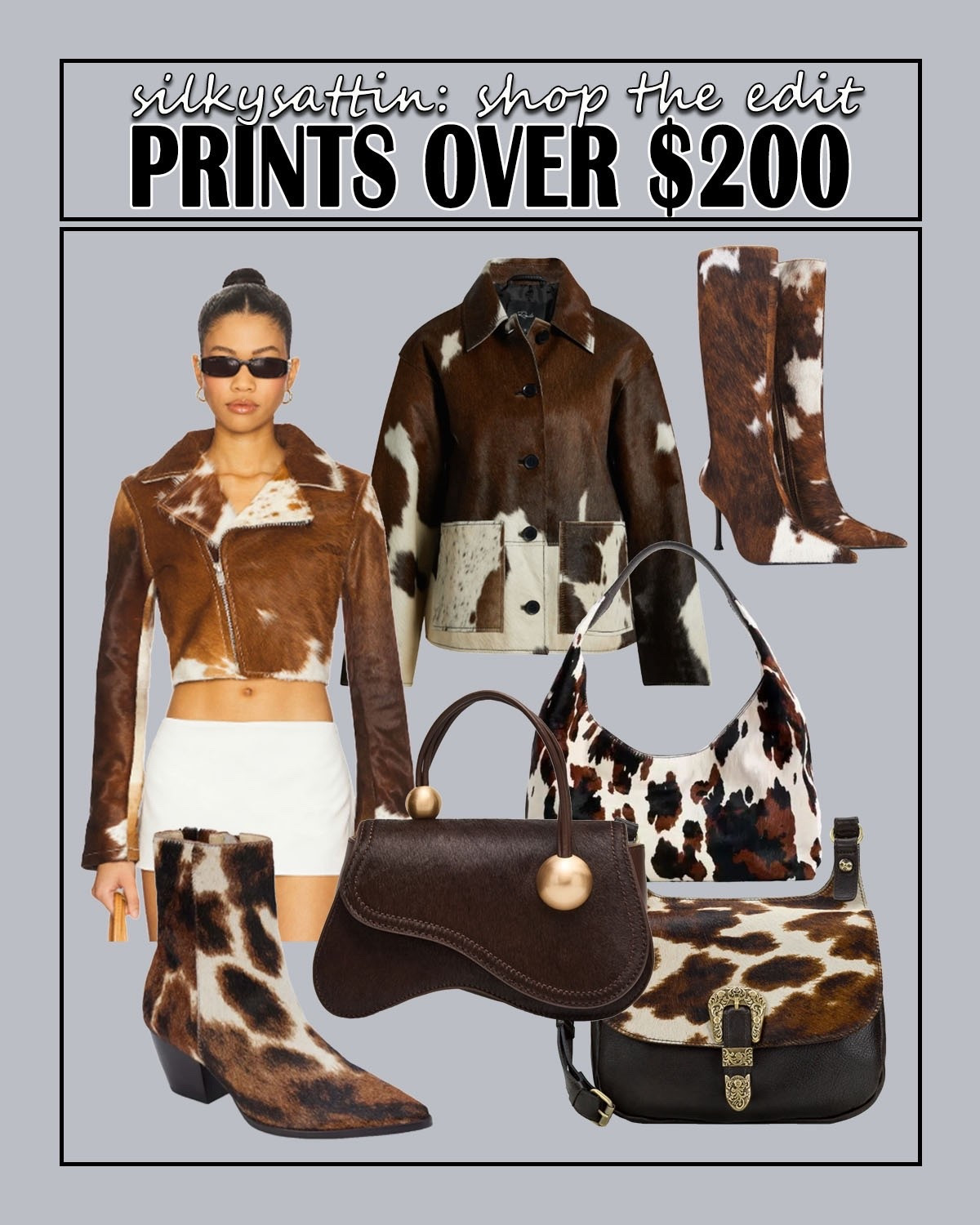 Shop the Edit: Cow Prints Over $200

Whoever said prints are considered a neutral color is a winner in my book! It’s one of my favorite subtle ways of taking any outfit to the next level without trying too hard. Shop these cow print articles in the $200+ price range. 

Check out my profile for two other cow print posts: one within a $100 budget and one in the $100-$200 price range. With these three options, you're sure to find something you love. 

..And if that’s not enough, we have similar posts for all of the following prints too: crocodile, leopard, snake, and zebra prints! Visit my profile for all things prints.

#faux #cow #croc #crocodile #catprint #leopard #snake #zebra #calfhair #ponyhair #leather #print #pattern 

#LTKSaleAlert #LTKShoeCrush #LTKItBag