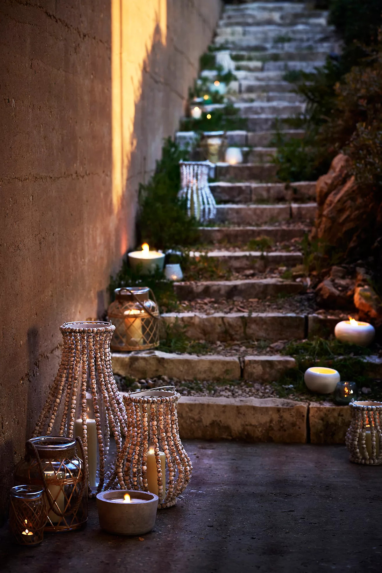 Rattan Wrapped Glass Lantern | Anthropologie (US)