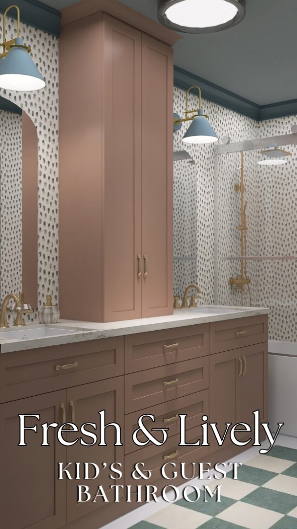 Designed by Jackie
Fresh & Lively Kids & Guest Bathroom