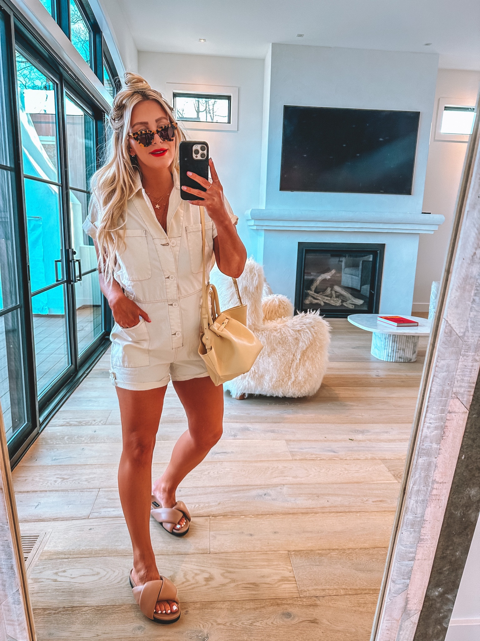 Wearing a medium in romper 