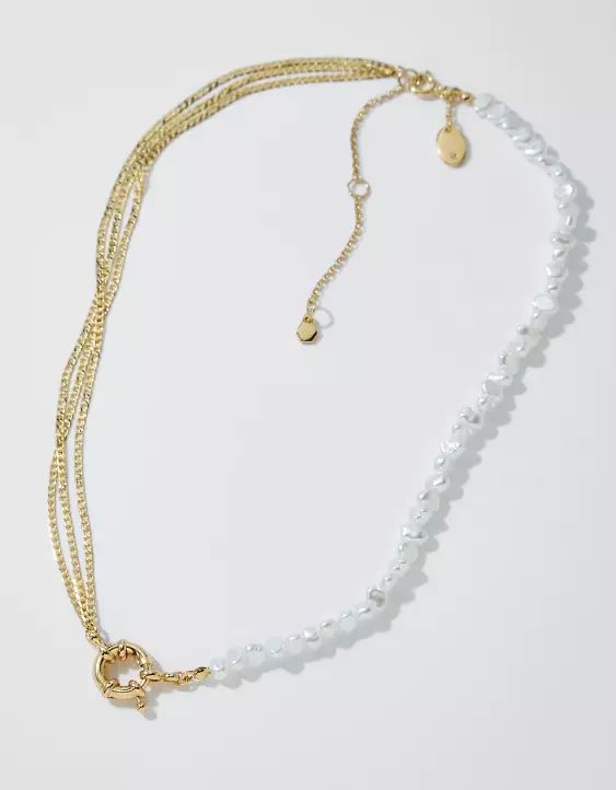 Aerie Chain And Pearl Mix Necklace | Aerie