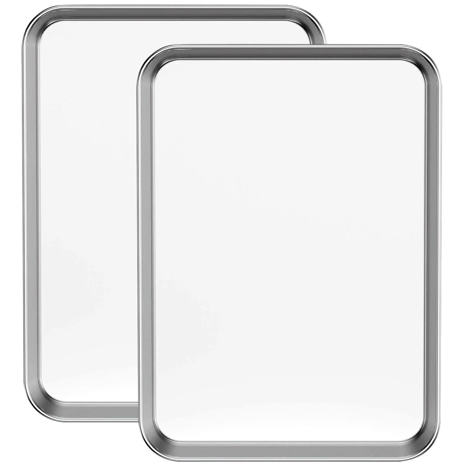 Baking Sheet Set of 2, Stainless Steel Cookie Tray Pans Set for Oven, Rectangle 16” x 12” x 1... | Walmart (US)