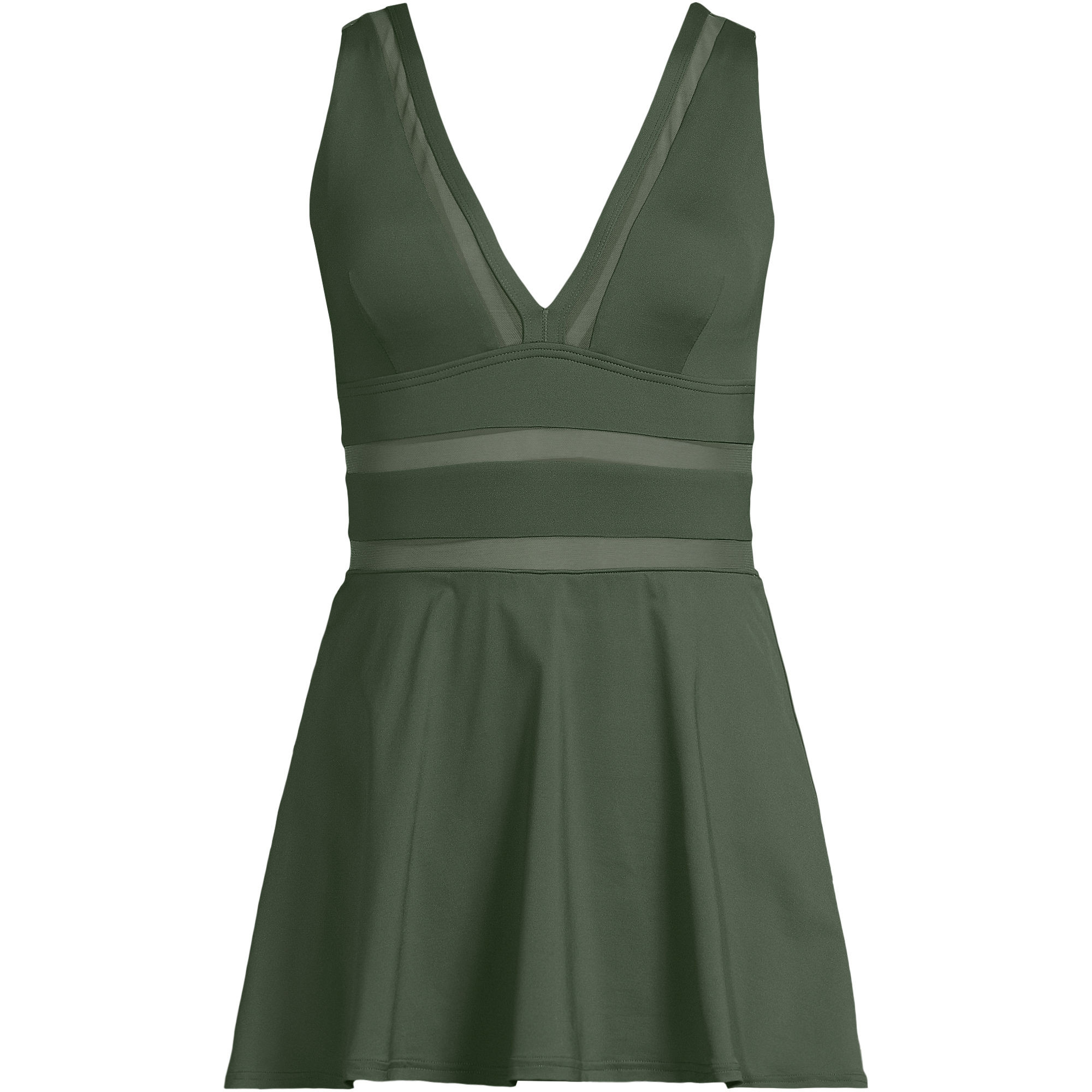 Women's Mesh V-neck Mini Swim Dress Swimsuit | Lands' End (US)